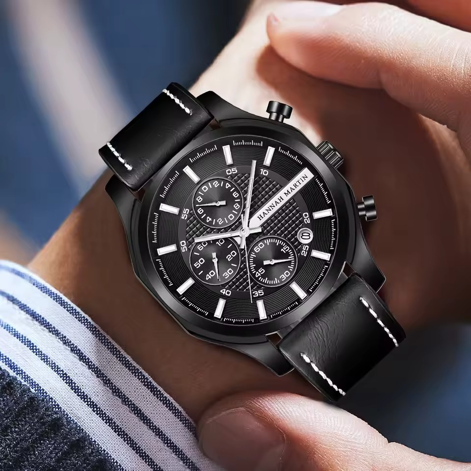 RELOJ HANNAH MARTIN HM-1432 - ELEGANTE Y CASUAL NEGRO PARA HOMBRE | HAN-118 - 2
