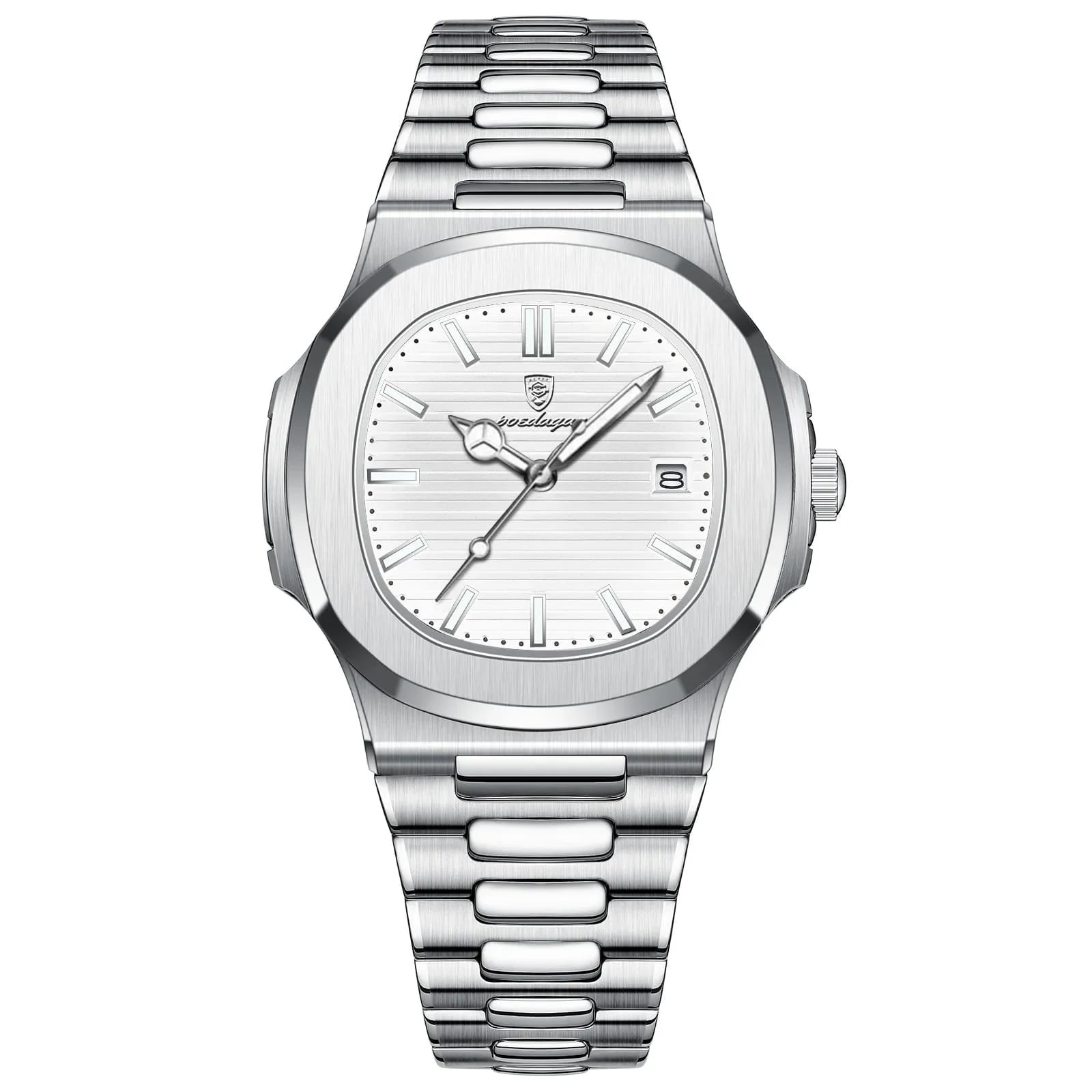 RELOJ PARA HOMBRE POEDAGAR POE-1 ANALÓGICO COLOR PLATEADO Y BLANCO | POE-1 - 1