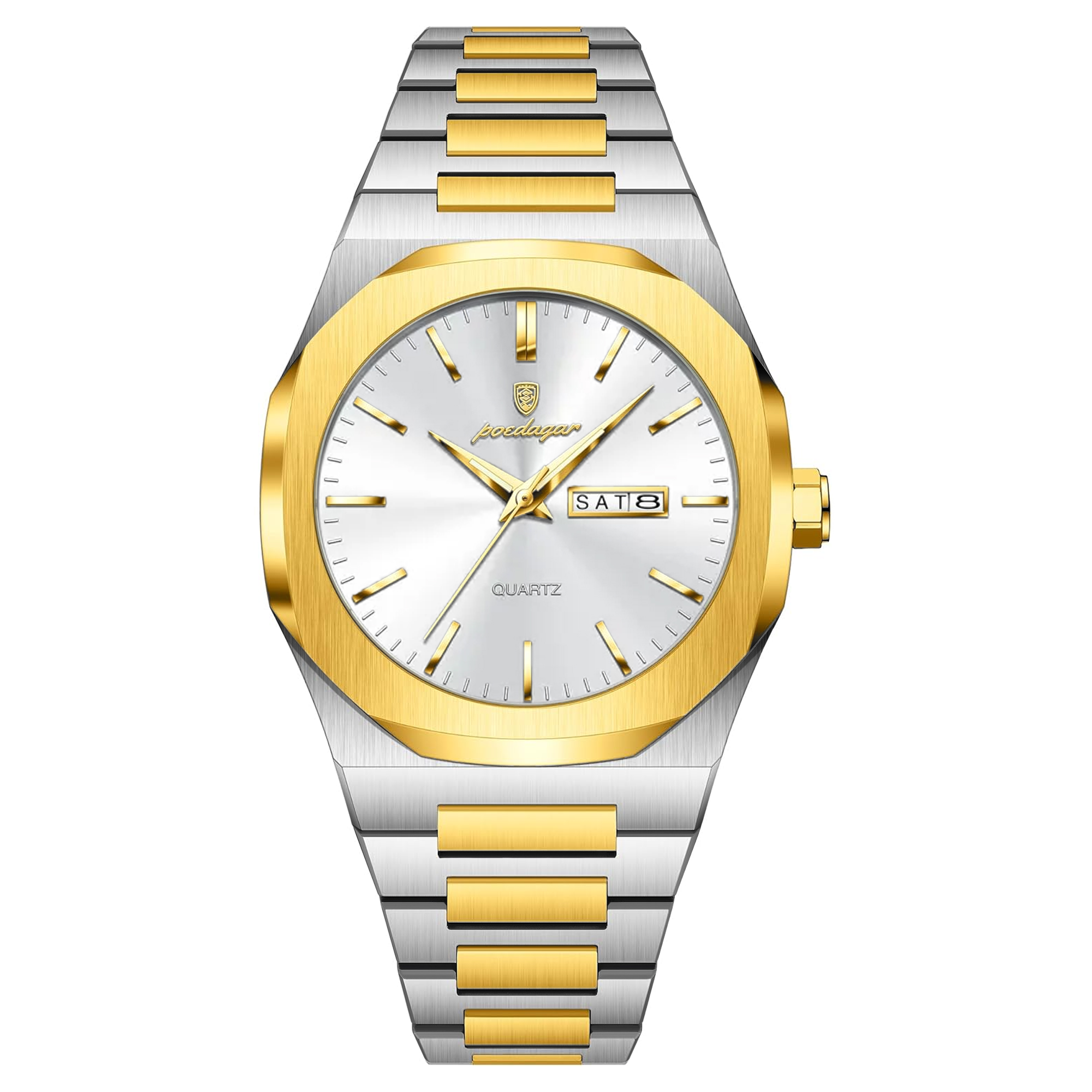 RELOJ POEDAGAR DE ACERO PARA HOMBRE COLOR DORADO | POE-32 - 1
