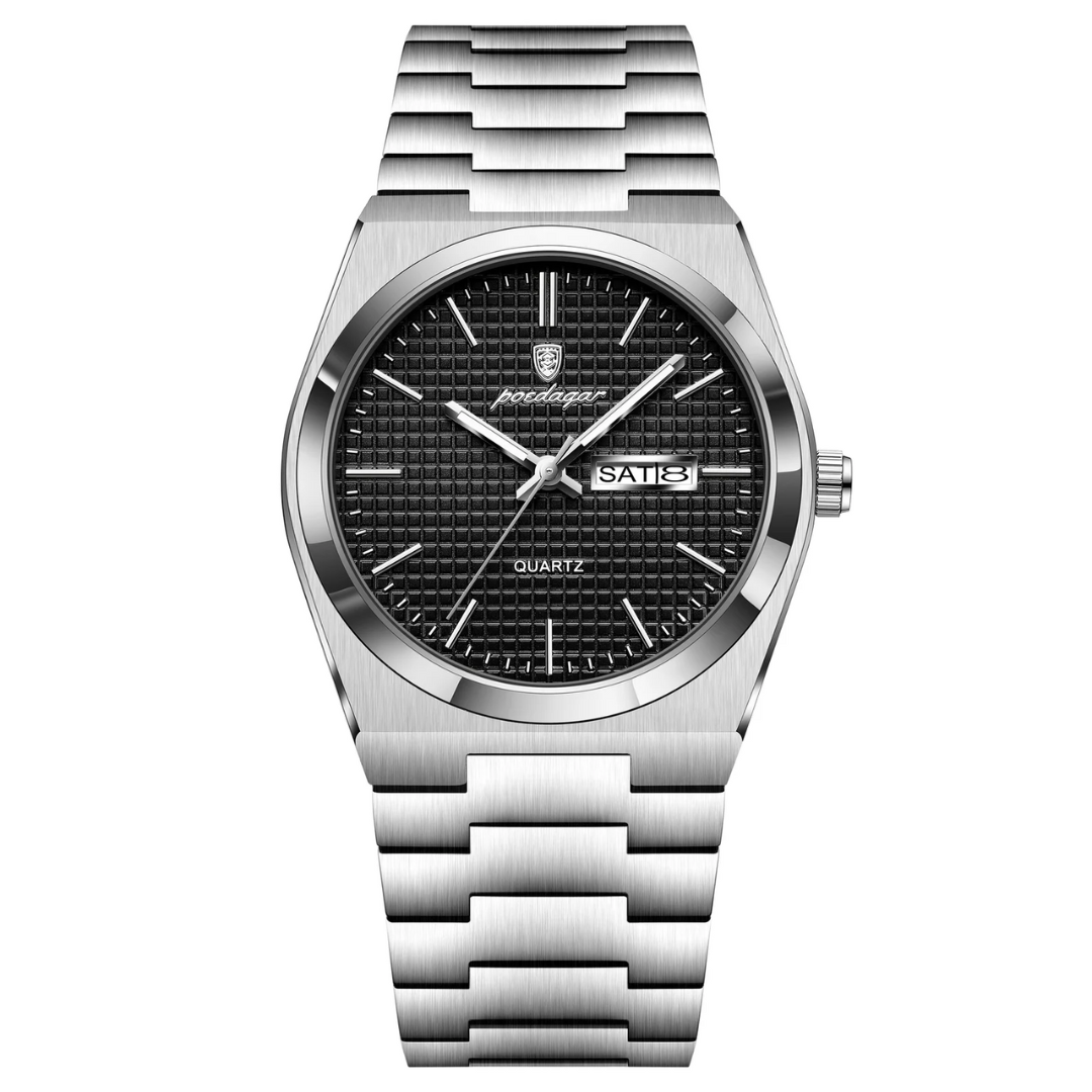 RELOJ POEDAGAR DE ACERO PARA HOMBRE COLOR PLATEADO | POE-36 - 1
