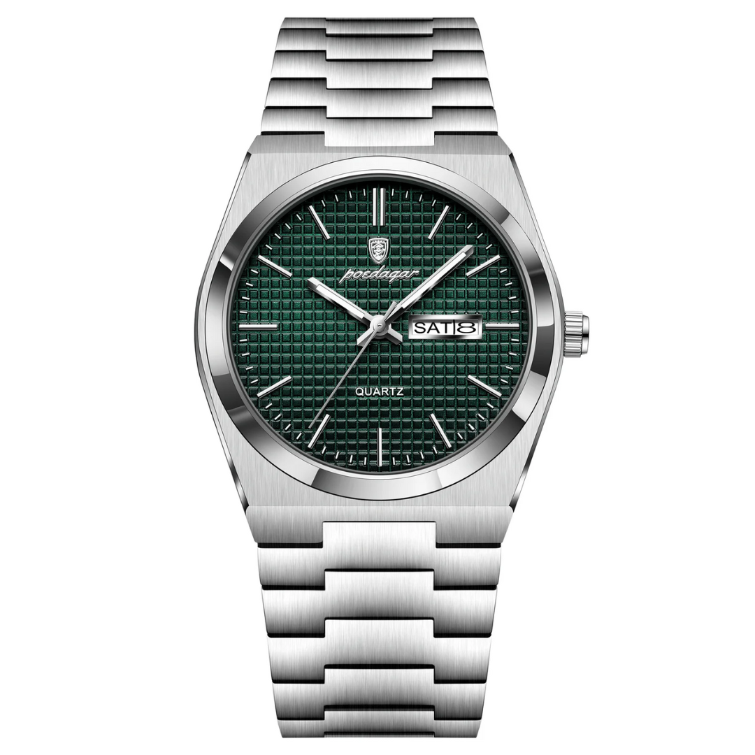 RELOJ POEDAGAR DE ACERO PARA HOMBRE COLOR PLATEADO | POE-37 - 1