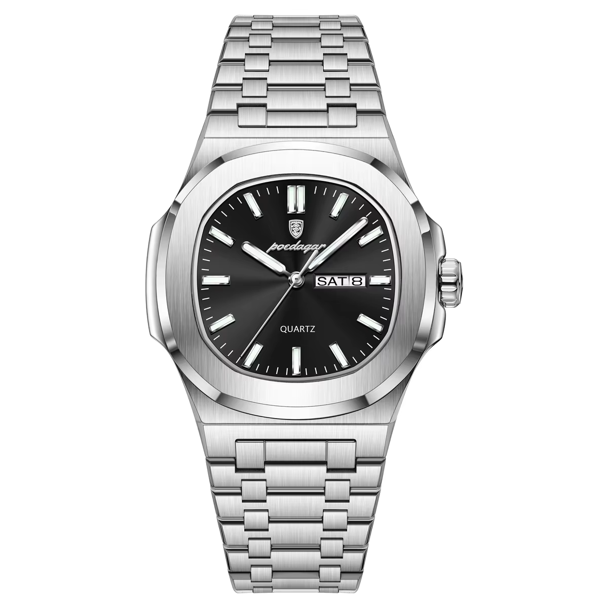 RELOJ POEDAGAR - ELEGANTE PLATEADO PARA HOMBRE | POE-14 - 1
