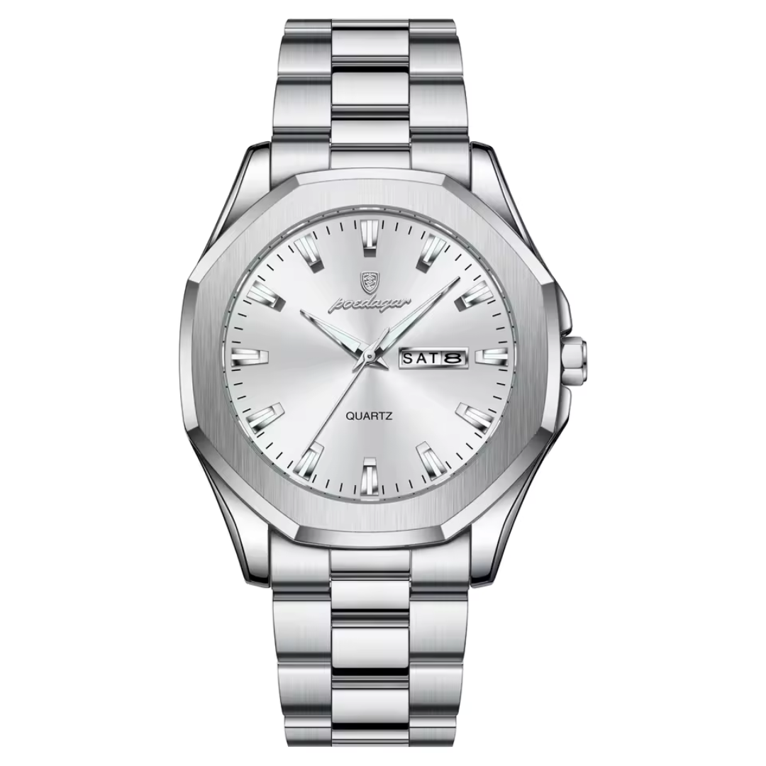 RELOJ POEDAGAR - ELEGANTE PLATEADO PARA HOMBRE | POE-21 - 1