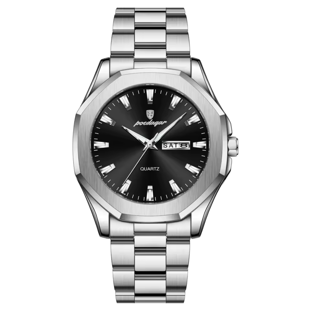 RELOJ POEDAGAR - ELEGANTE PLATEADO PARA HOMBRE | POE-22 - 1
