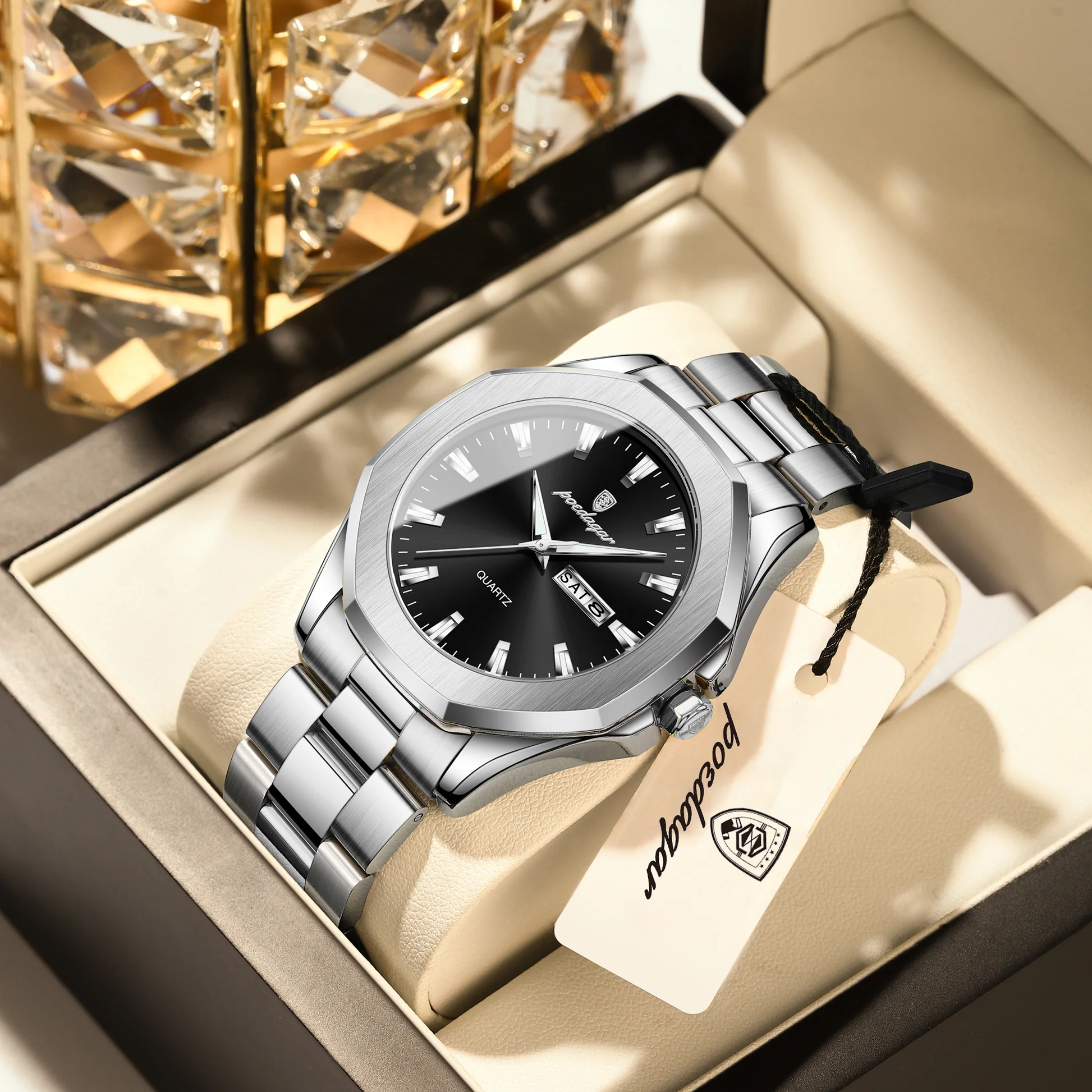 RELOJ POEDAGAR - ELEGANTE PLATEADO PARA HOMBRE | POE-22 - 2