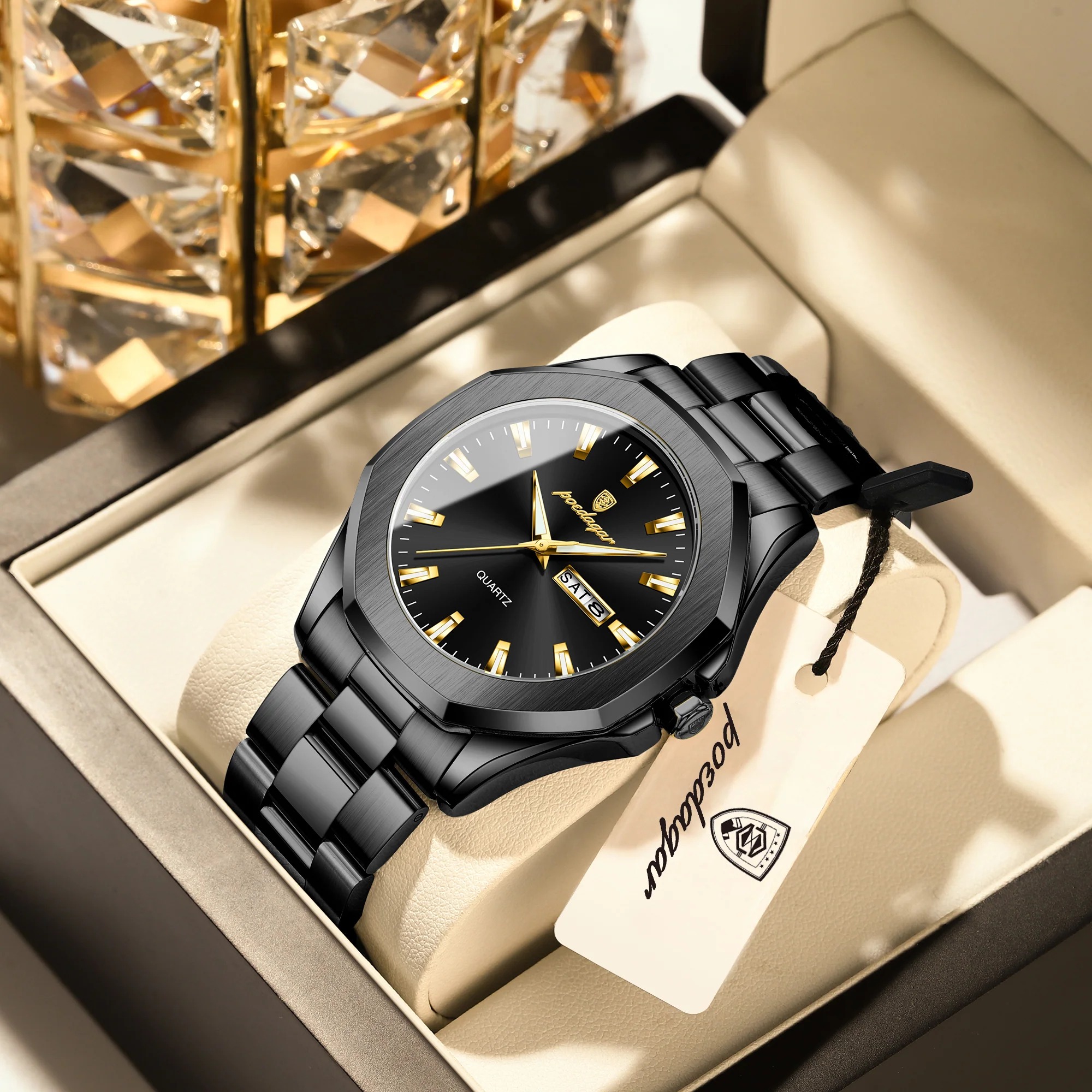RELOJ POEDAGAR - ELEGANTE NEGRO PARA HOMBRE | POE-23 - 2