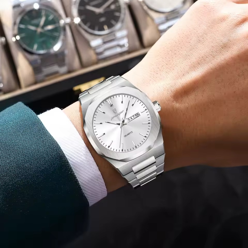 RELOJ POEDAGAR - ELEGANTE PLATEADO PARA HOMBRE | POE-28 - 2