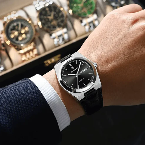 RELOJ POEDAGAR 930 CUERO NEGRO CUARZO | POE-67 - 2