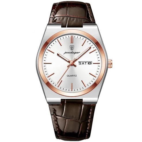 RELOJ POEDAGAR 930 CUERO MARRÓN CUARZO | POE-68 - 1