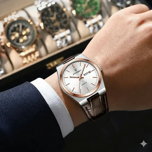 RELOJ POEDAGAR 930 CUERO MARRÓN CUARZO | POE-68 - 2