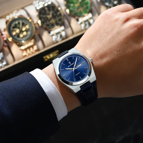 RELOJ POEDAGAR 930 CUERO AZUL CUARZO | POE-66 - 2