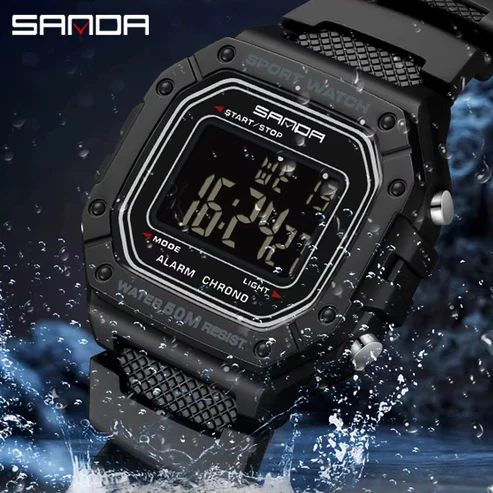 RELOJ SANDA 2156 GOMA NEGRO DIGITAL | SAN-146 - 2