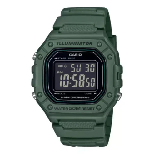 W-218H | RELOJ CASIO DE GOMA VERDE NEGRO DIGITAL | CAS-278 - 1