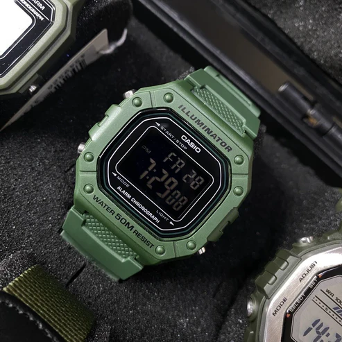 W-218H | RELOJ CASIO DE GOMA VERDE NEGRO DIGITAL | CAS-278 - 2