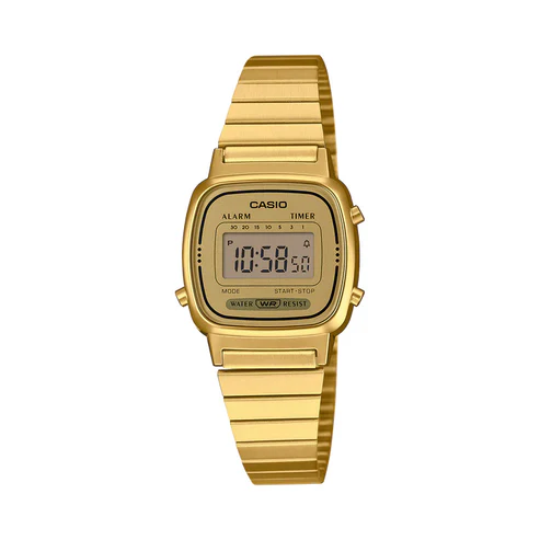 LA670 | RELOJ CASIO DE ACERO DORADO PLATEADO DIGITAL | CAS-215 - 1