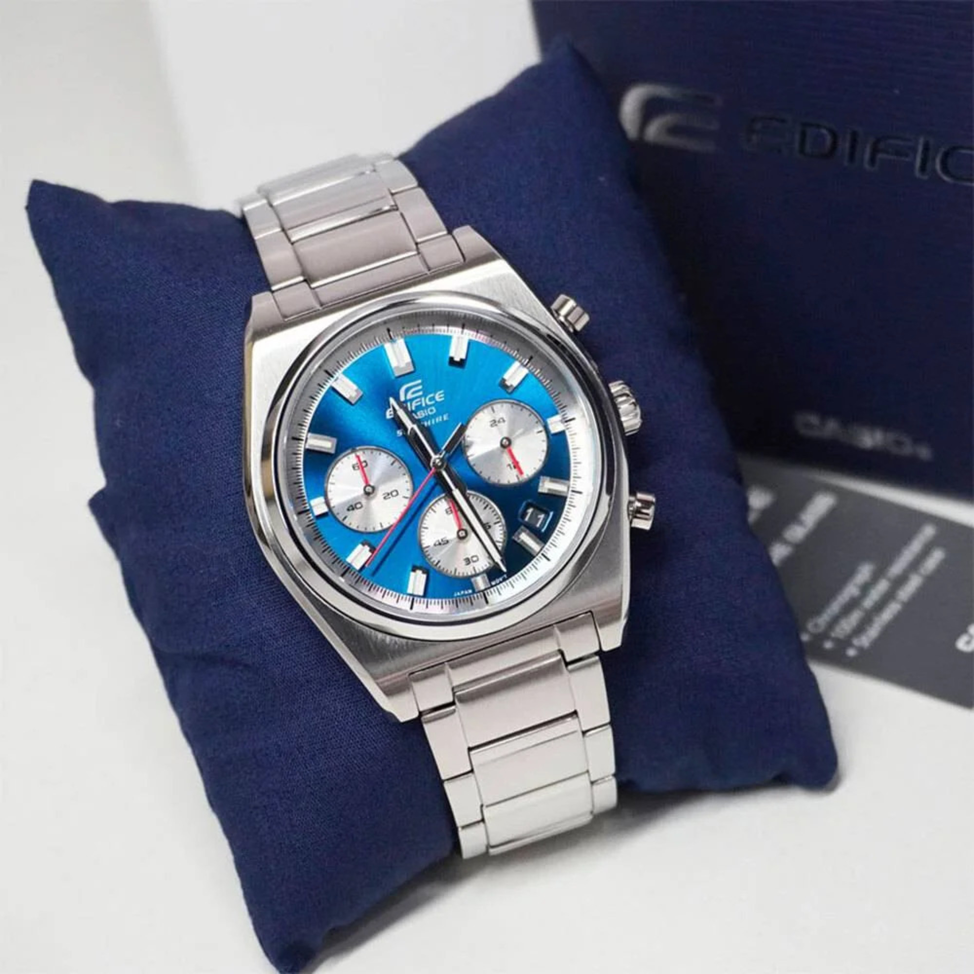 RELOJ CASIO EDIFICE EFB-730D AZUL PLATEADO | EDI-OG-25 - 4