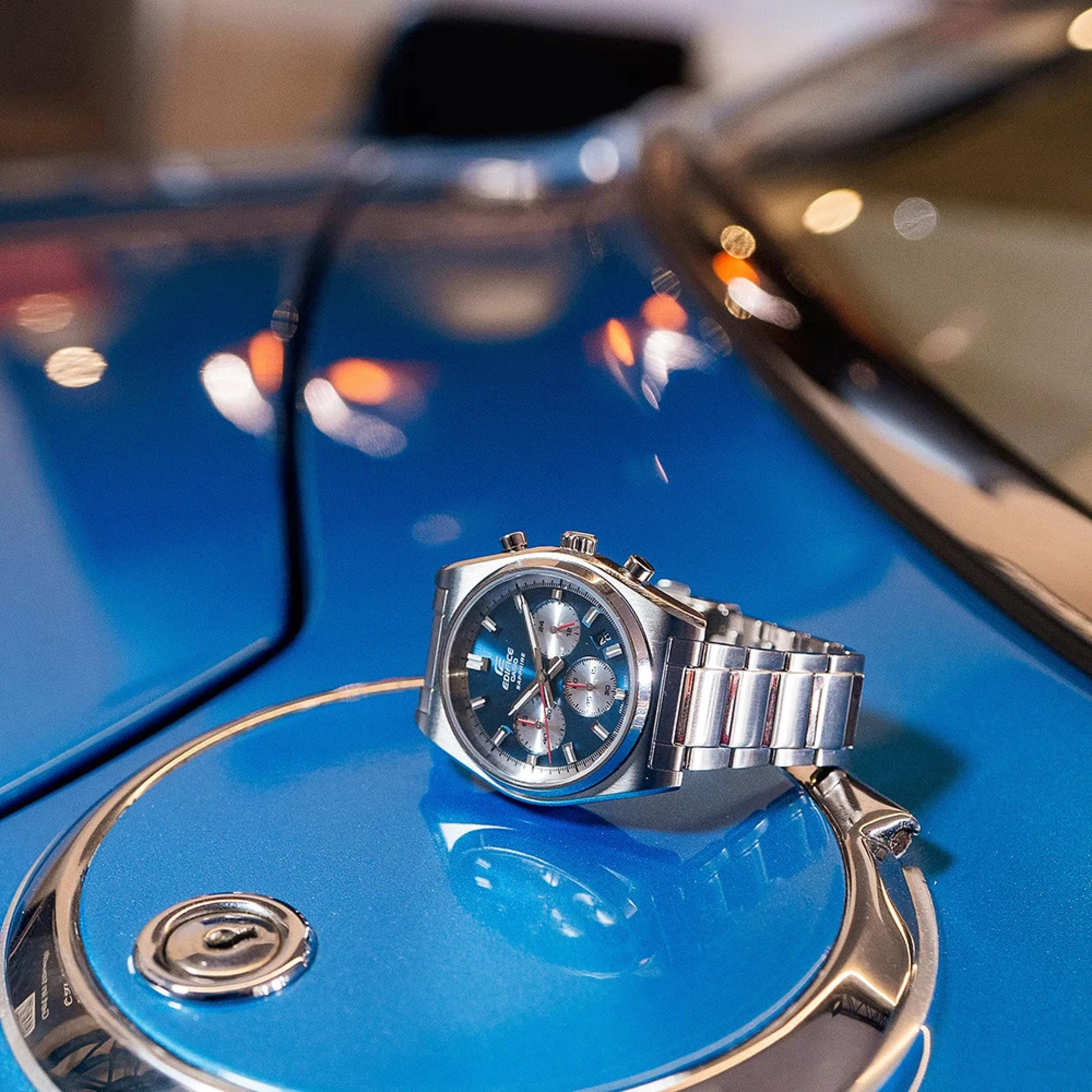 RELOJ CASIO EDIFICE EFB-730D AZUL PLATEADO | EDI-OG-25 - 5