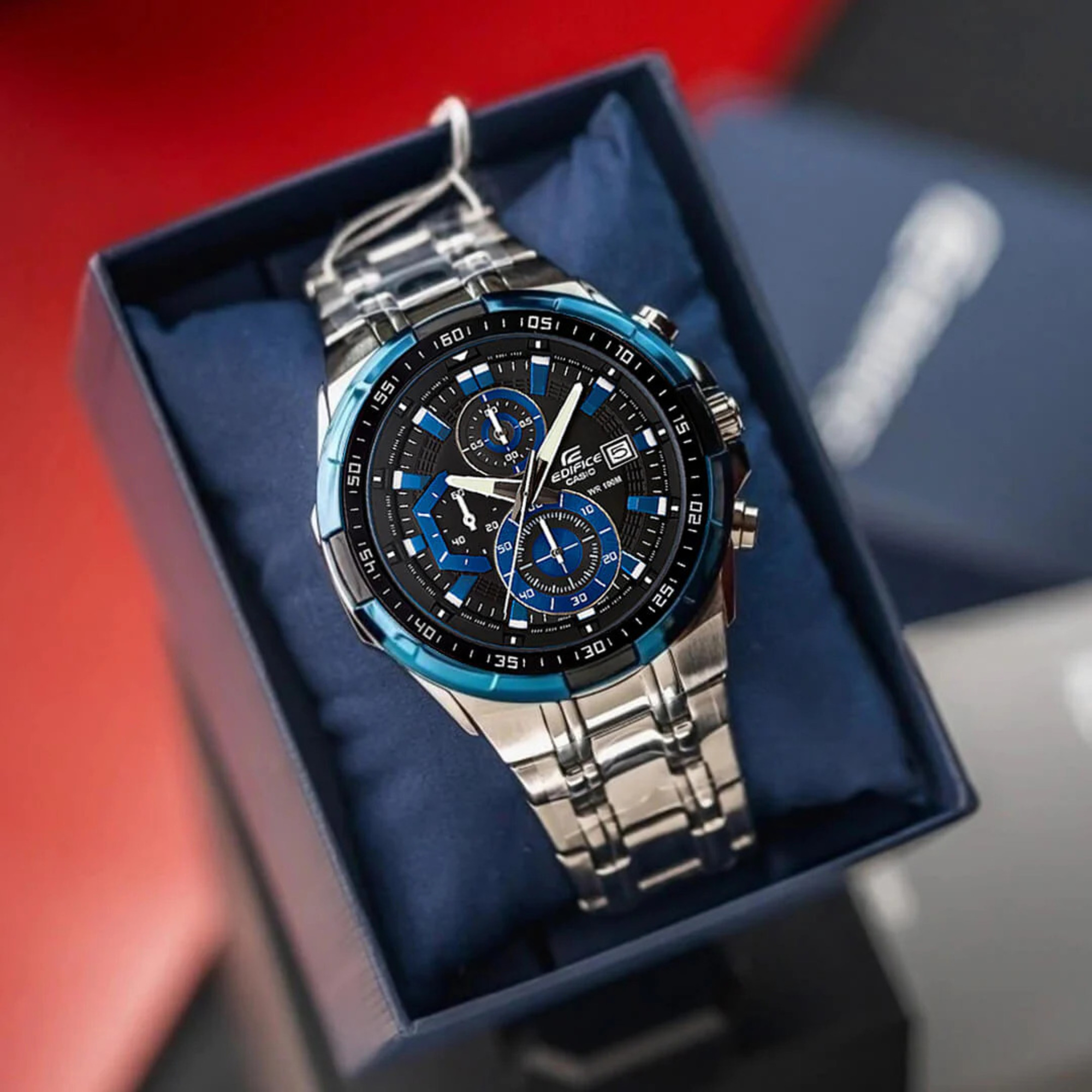 RELOJ CASIO EDIFICE EFR-539D AZUL PLATEADO | EDI-OG-30 - 2