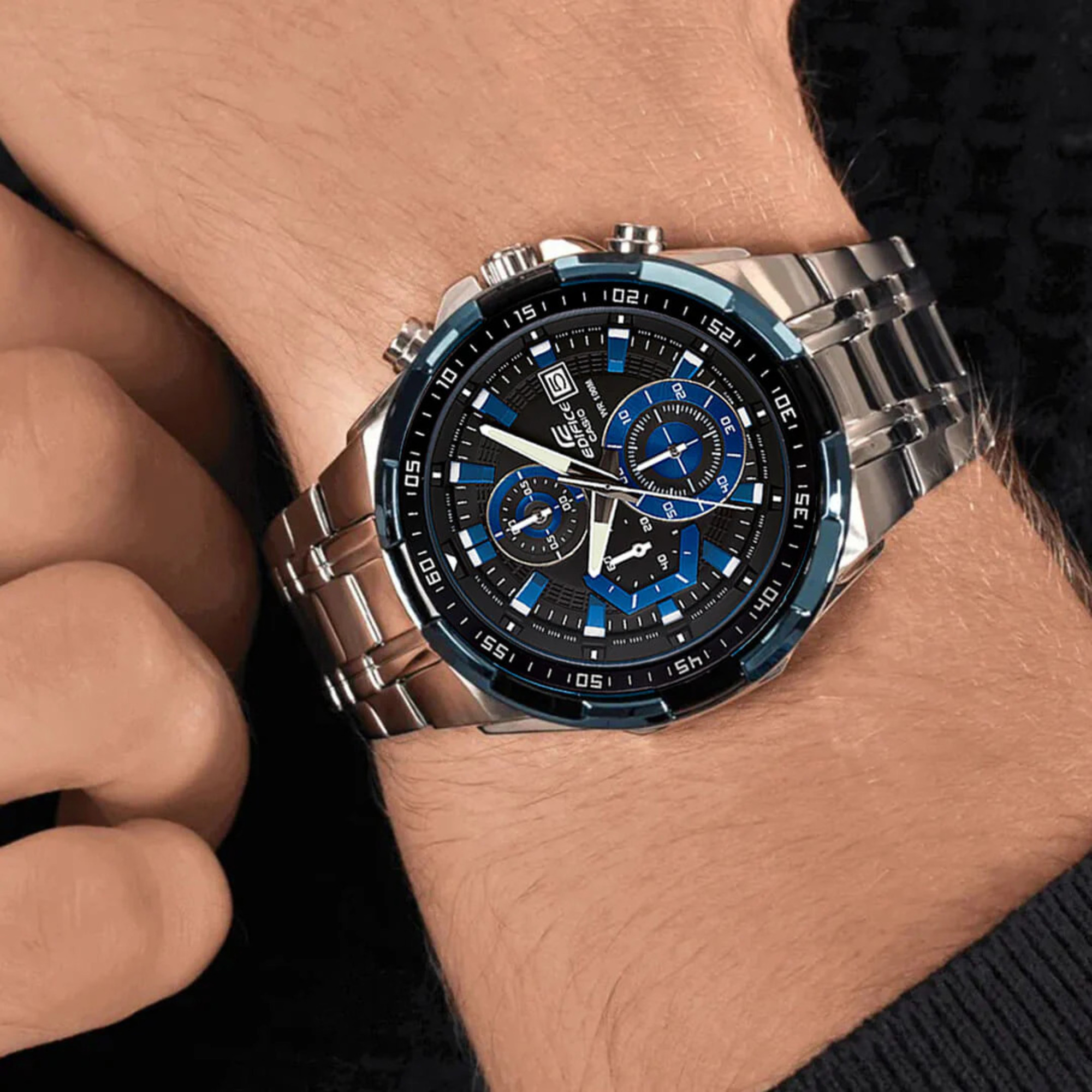 RELOJ CASIO EDIFICE EFR-539D AZUL PLATEADO | EDI-OG-30 - 3