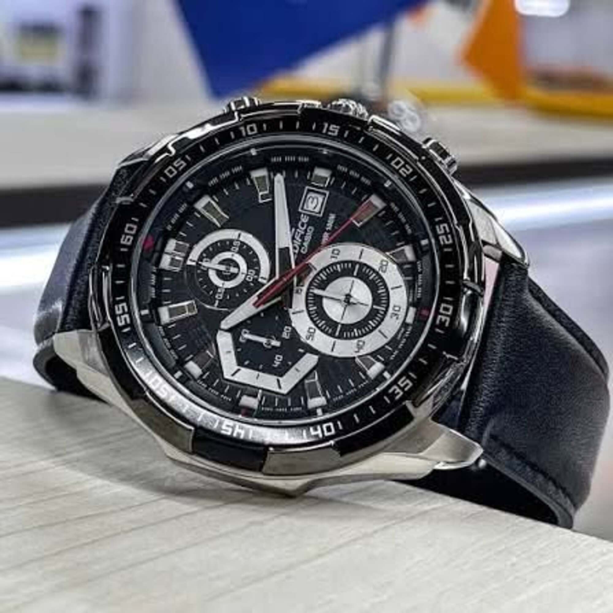RELOJ CASIO EDIFICE EFR-539 NEGRO CUERO | EDI-OG-31 - 2