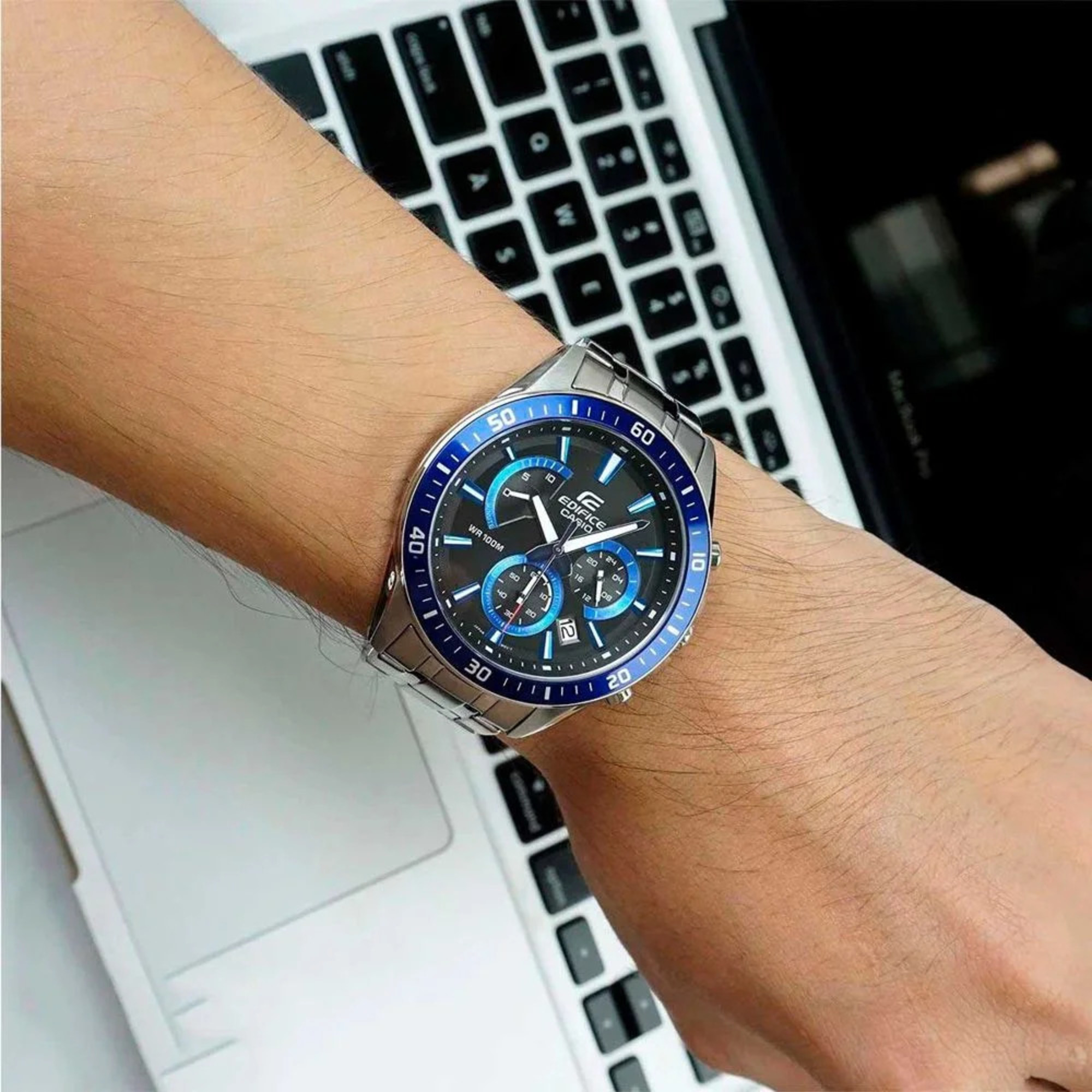 RELOJ CASIO EDIFICE EFR-552D AZUL PLATEADO | EDI-OG-33 - 3