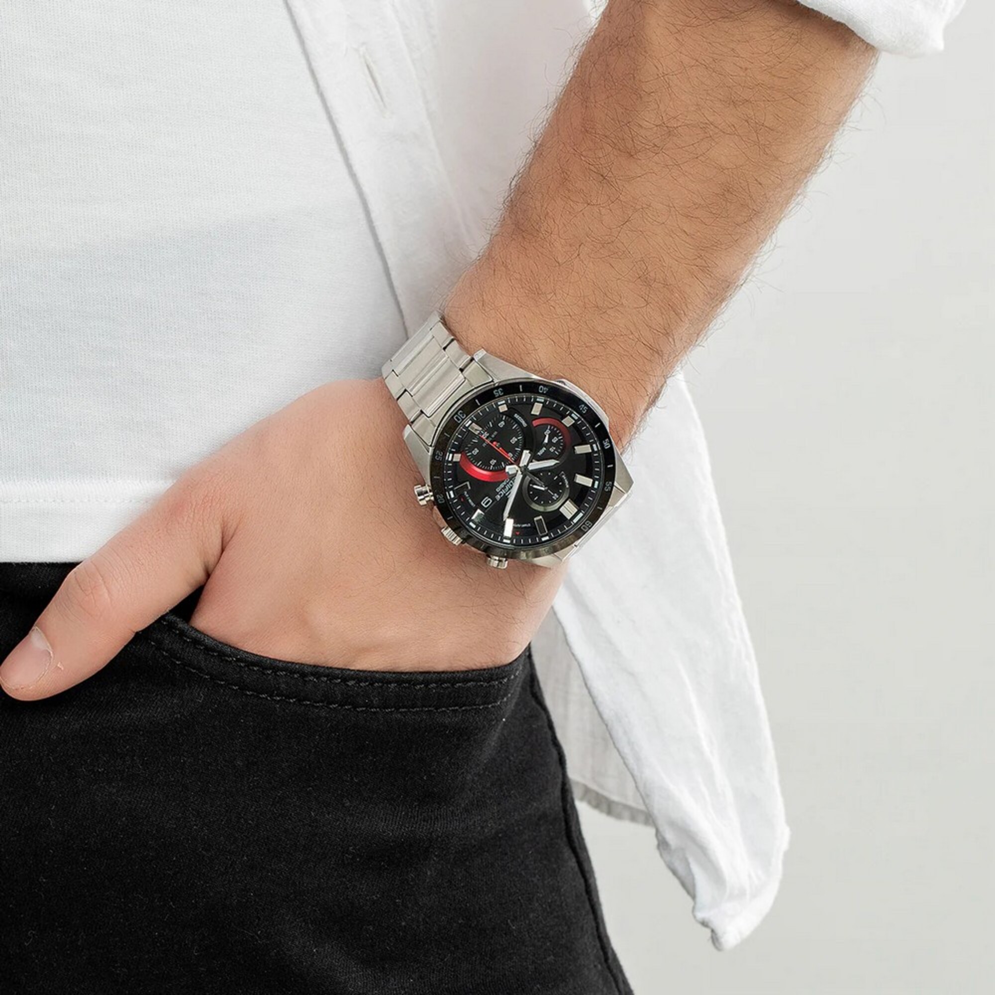 RELOJ CASIO EDIFICE EFR-571 ROJO NEGRO | EDI-OG-35 - 4