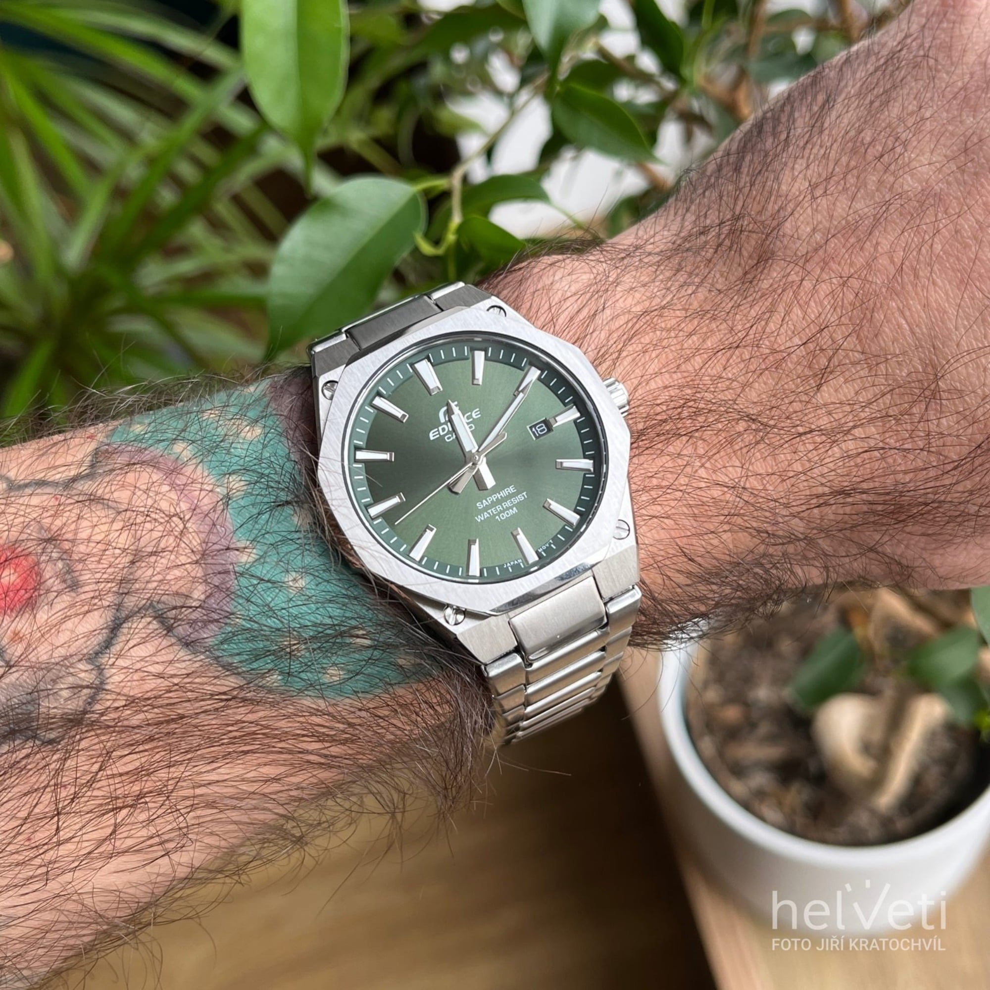 RELOJ CASIO EDIFICE EFR-S108 SLIM HOMBRE VERDE | EDI-OG-47 - 3