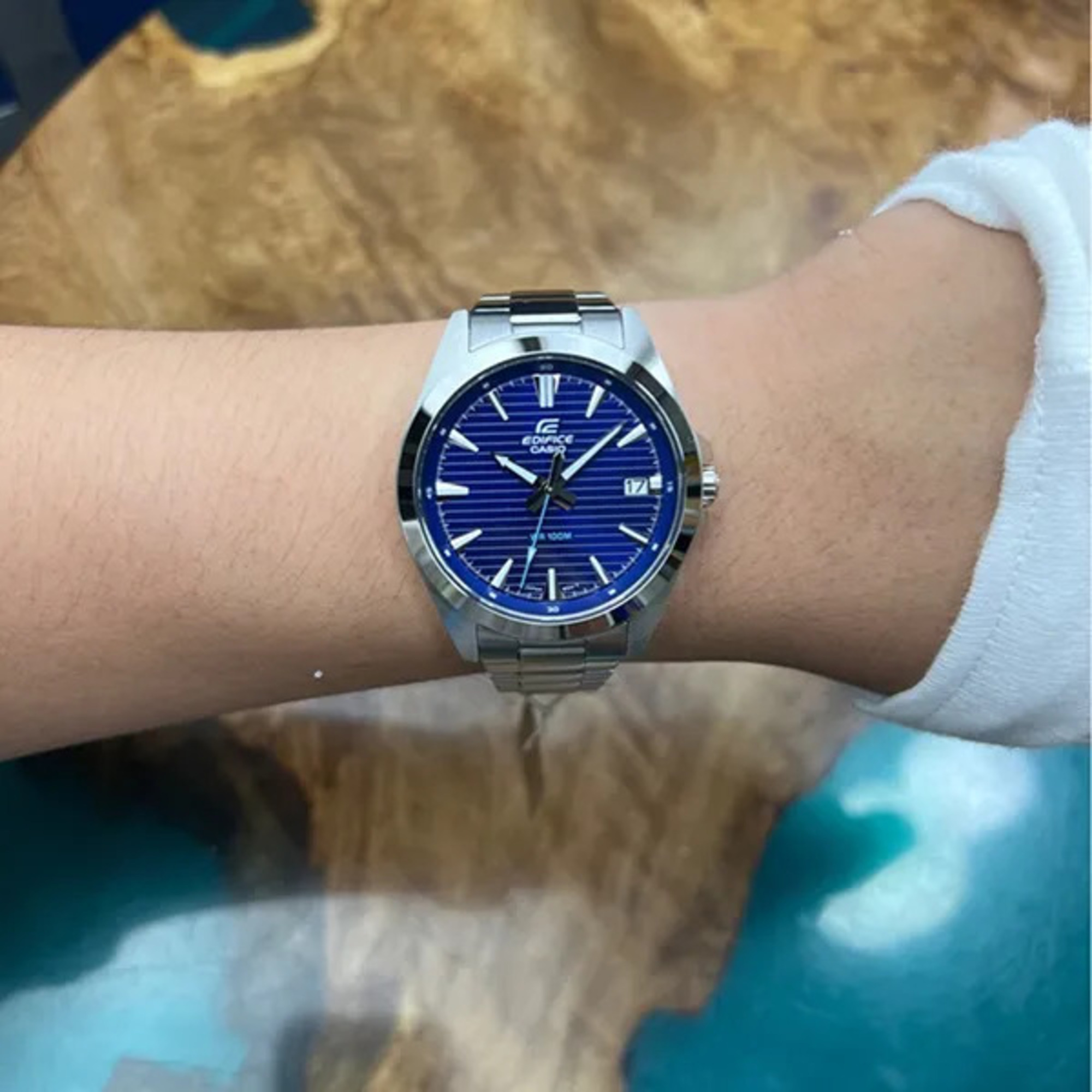 RELOJ PARA HOMBRE CASIO EDIFICE EFV-140 ANÁLOGO COLOR AZUL | EDI-OG-55 - 2