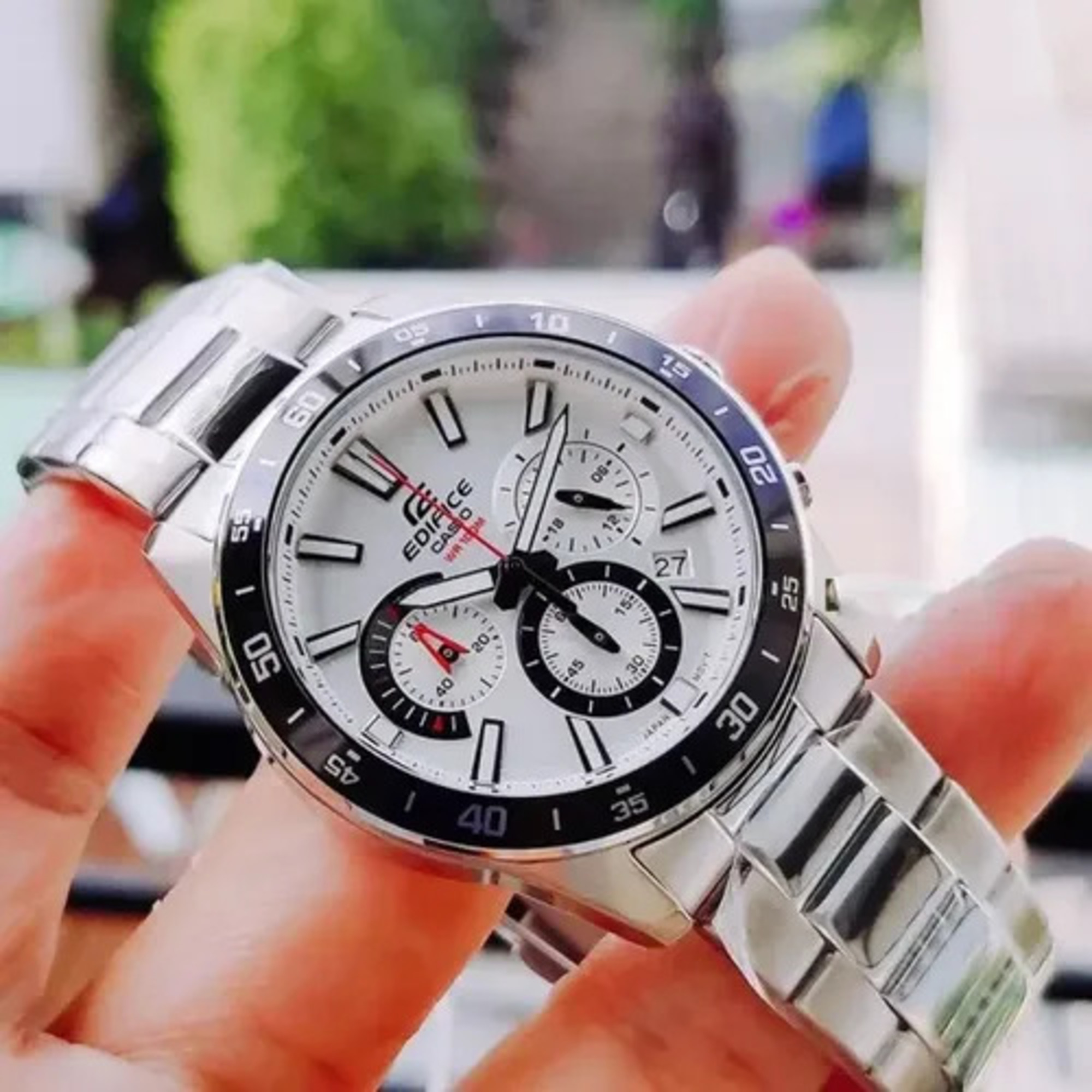 RELOJ CASIO EDIFICE EFV-570 BLANCO CRONÓGRAFO HOMBRE | EDI-OG-63 - 3