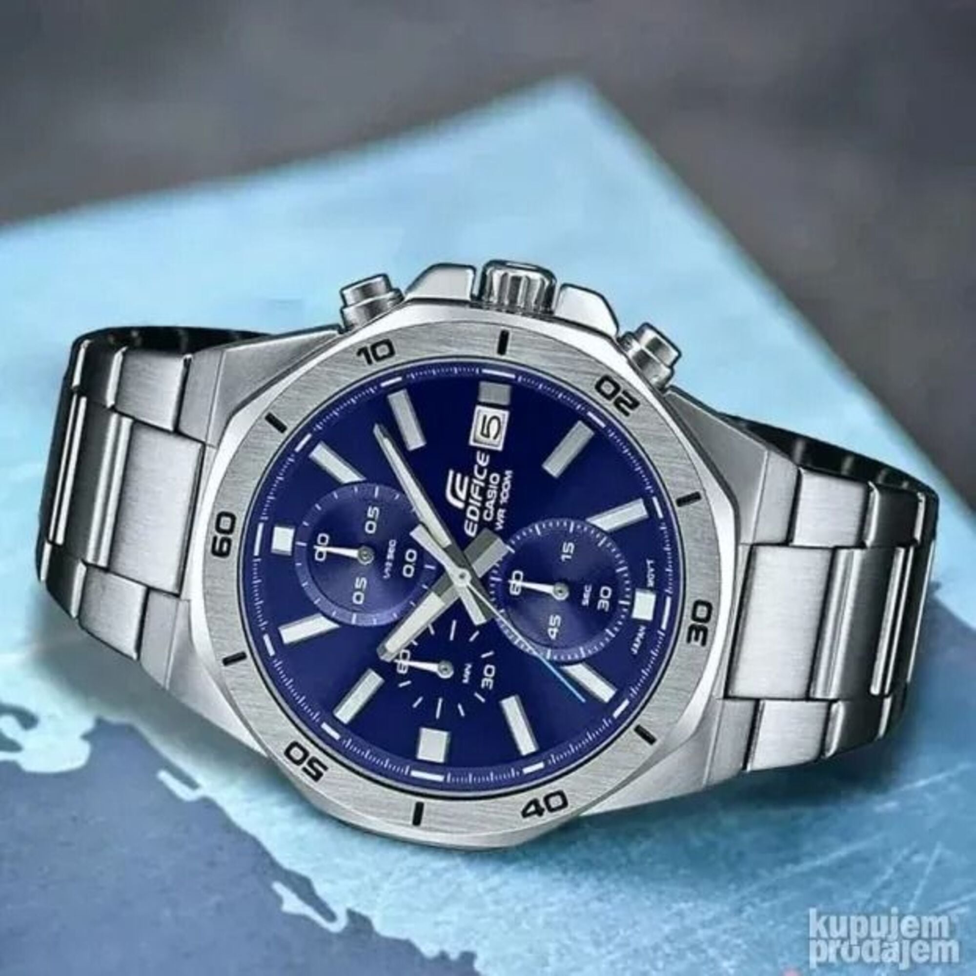 RELOJ PARA HOMBRE CASIO EDIFICE EFV-640D CRONÓGRAFO COLOR AZUL MARINO | EDI-OG-71 - 3