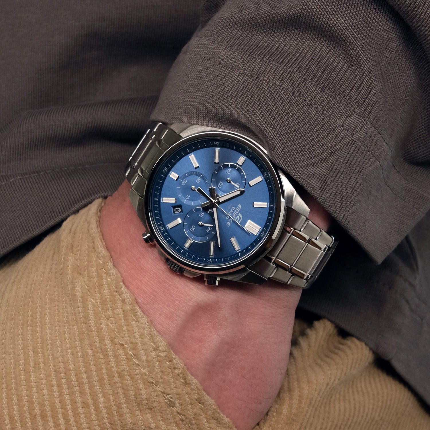 RELOJ PARA HOMBRE CASIO EDIFICE EFV-650 CRONÓGRAFO COLOR AZUL | EDI-OG-77 - 4