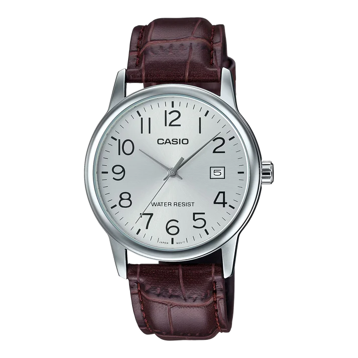 RELOJ PARA HOMBRE CASIO MTP-V002L-7B2 ANÁLOGO COLOR PLATEADO Y MARRÓN | CAS-123 - 1