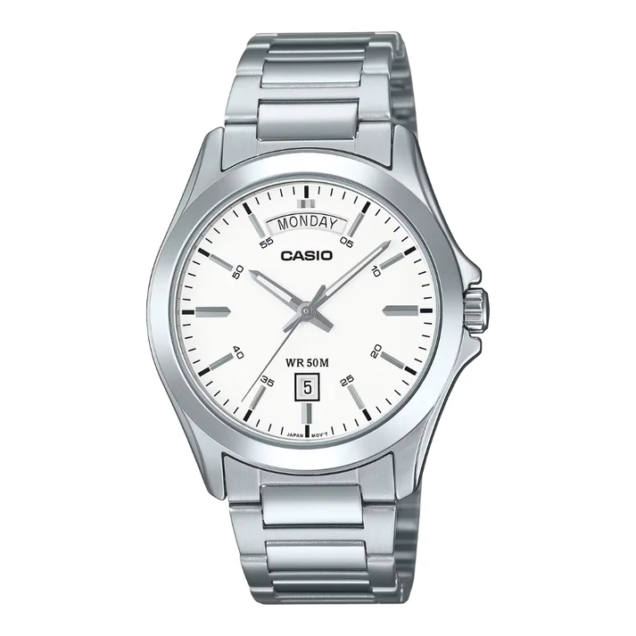RELOJ PARA HOMBRE CASIO MTP-1370D-7A2VDF ANÁLOGO COLOR PLATEADO | CAS-129 - 1