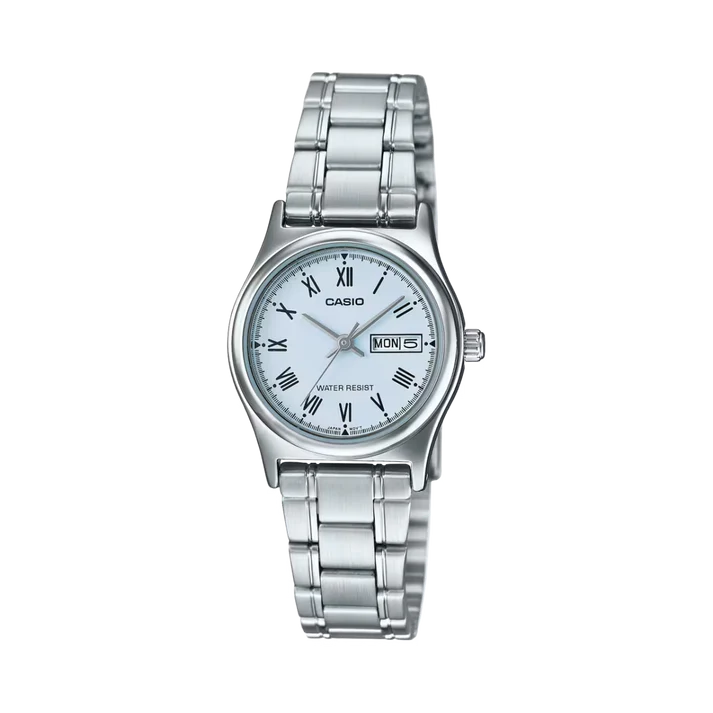 RELOJ PARA MUJER CASIO LTP-V006D-2BUDF ANÁLOGO COLOR CELESTE Y PLATEADO | CAS-158 - 1