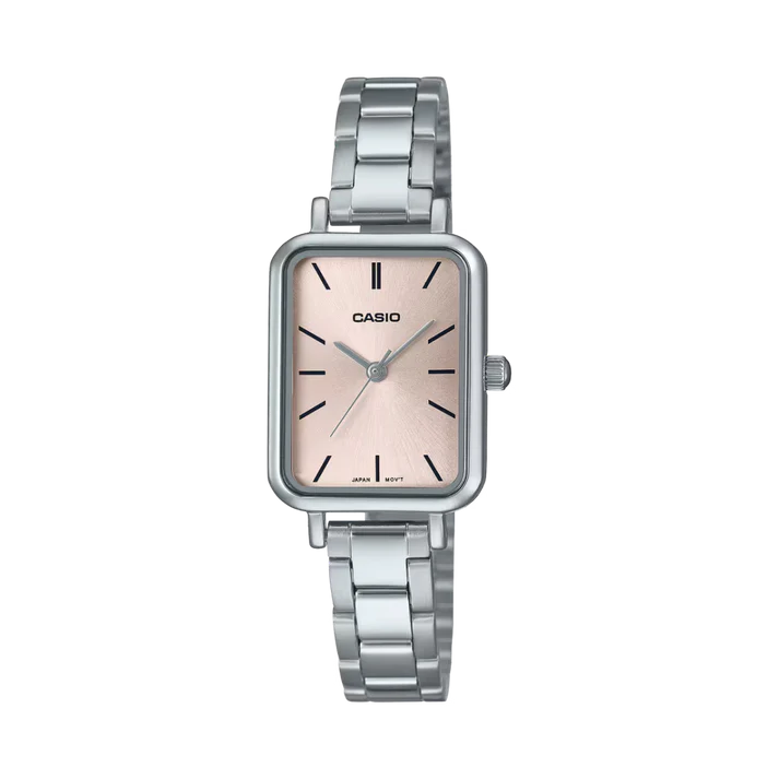RELOJ PARA MUJER CASIO LTP-V009D-4EUDF ANALÓGICO COLOR PLATEADO Y ROSADO | CAS-170 - 1