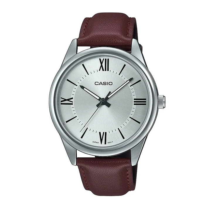 RELOJ PARA HOMBRE CASIO MTP-V005L-7B ANALÓGICO COLOR PLATEADO Y MARRÓN | CAS-237 - 1