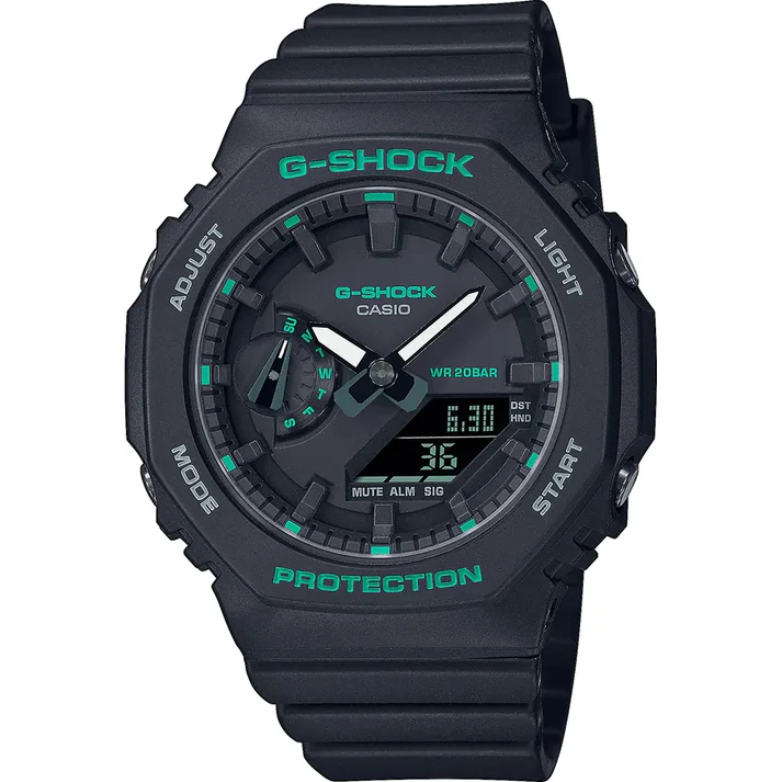 RELOJ UNISEX CASIO G-SHOCK GMA-S2100GA-1A ANALÓGICO DIGITAL COLOR NEGRO Y VERDE | OG-S-105 - 1