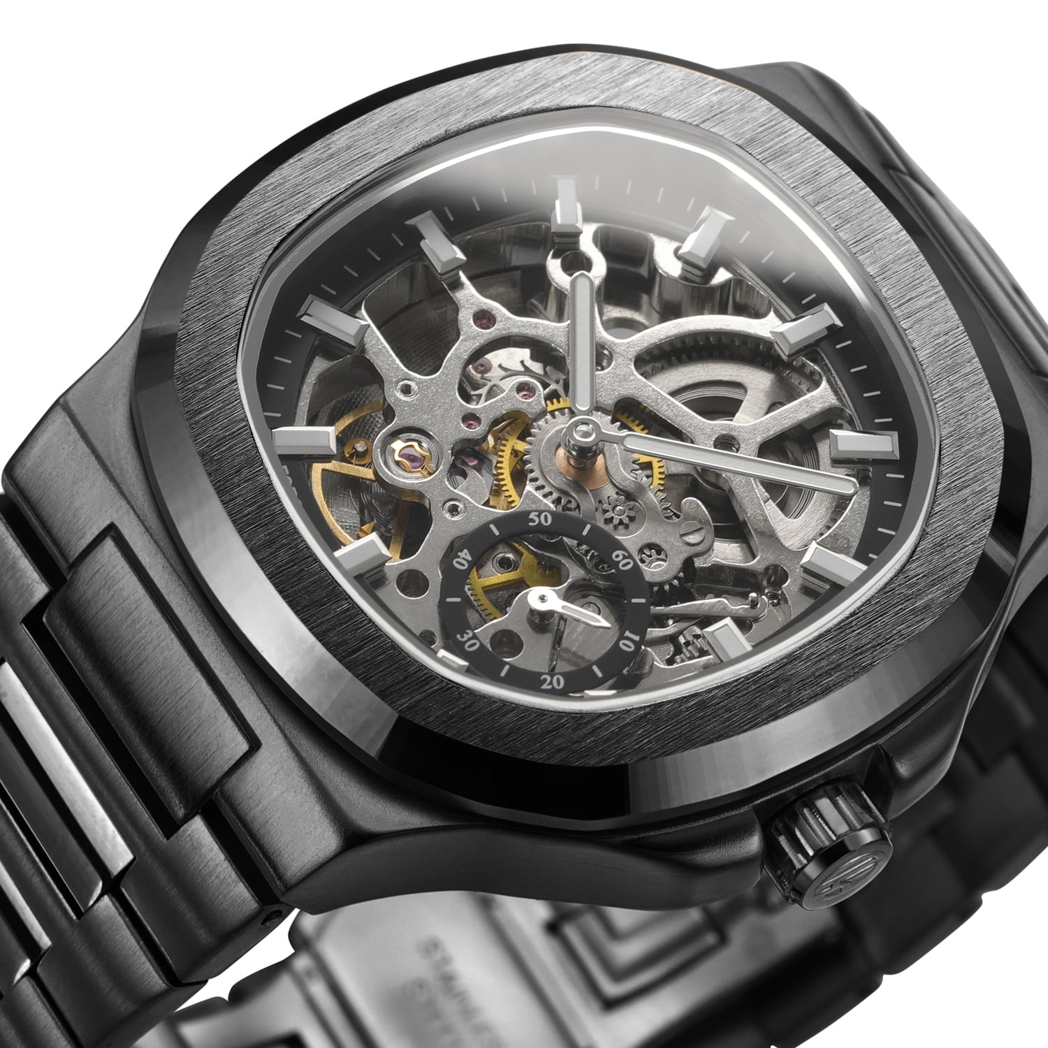 RELOJ FORSINING TM473 SKELETON AUTOMATICO PARA HOMBRE DE ACERO INOXIDABLE COLOR NEGRO FOR-31 - 2