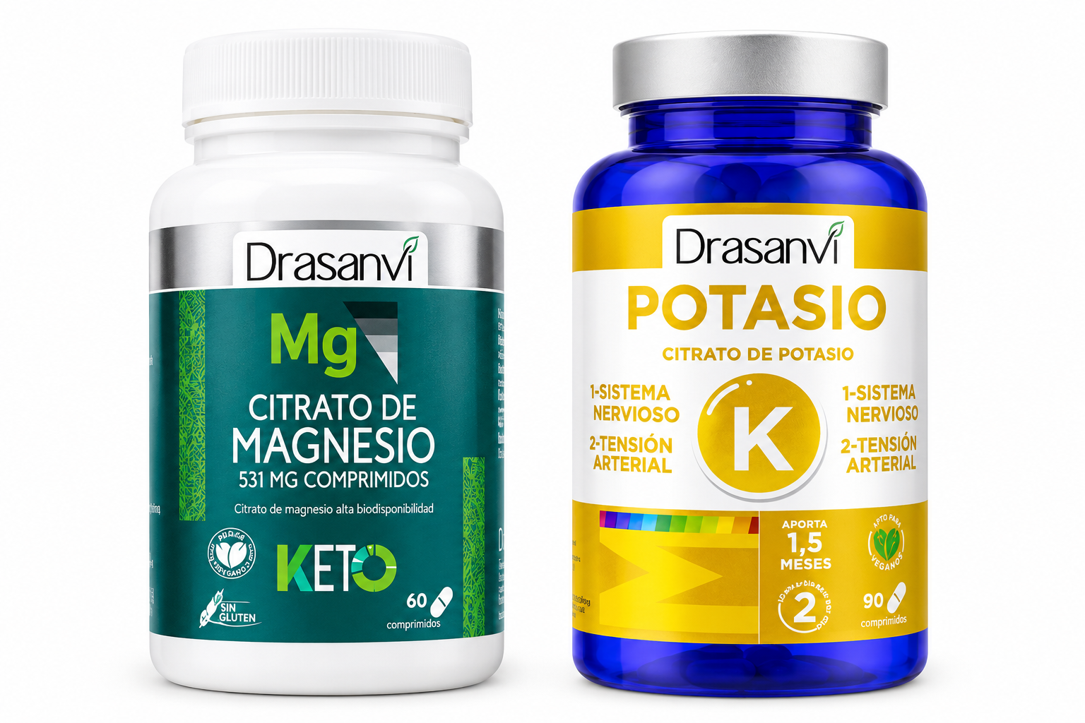 DUO PACK CITRATO DE MAGNESIO X 60 COMPRIMIDOS + CITRATO DE POTASIO X 90 COMPRIMIDOS - DRASANVI - 1