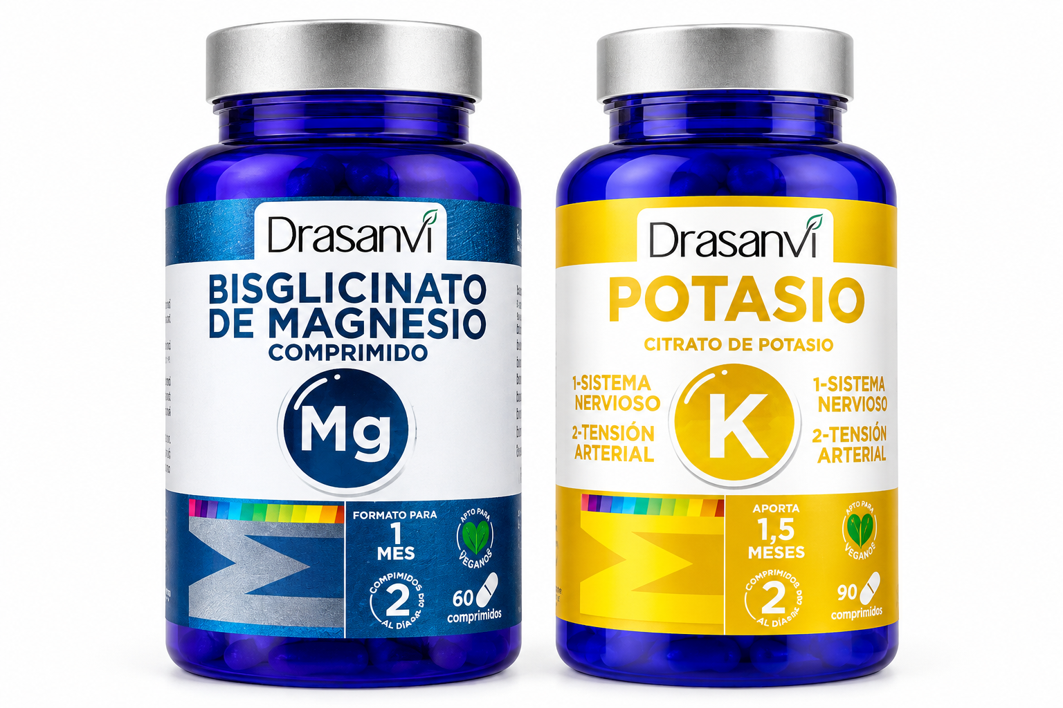 DUO PACK BISGLICINATO DE MAGNESIO X 60 COMPRIMIDOS + CITRATO DE POTASIO X 90 COMPRIMIDOS - DRASANVI - 1