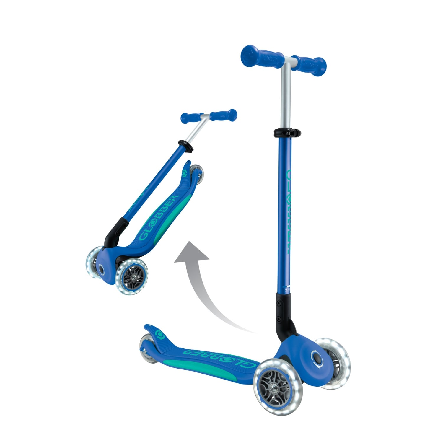 SCOOTER GLOBBER PRIMO PLUS LED PLEGABLE AZUL - 3