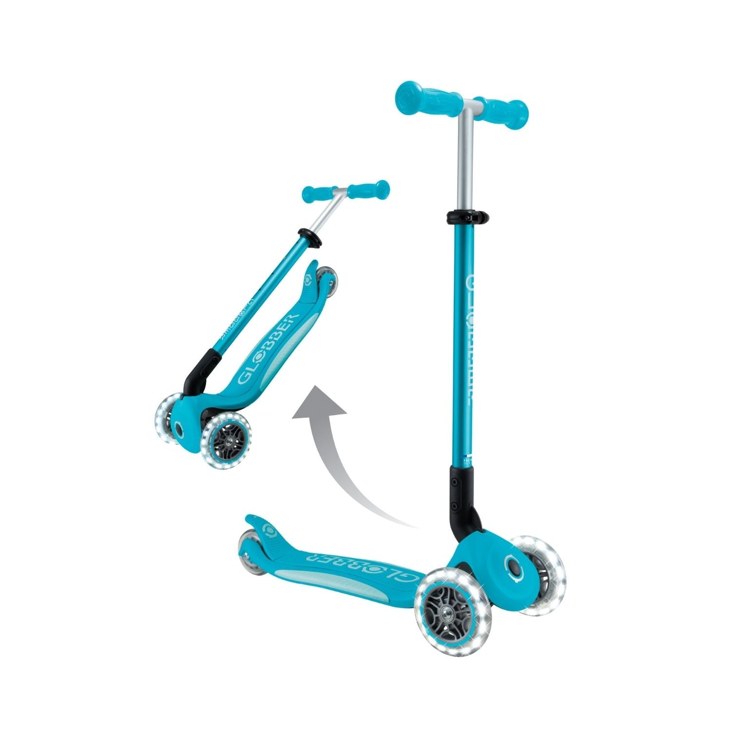 SCOOTER GLOBBER ELITE LED CELESTE - 4