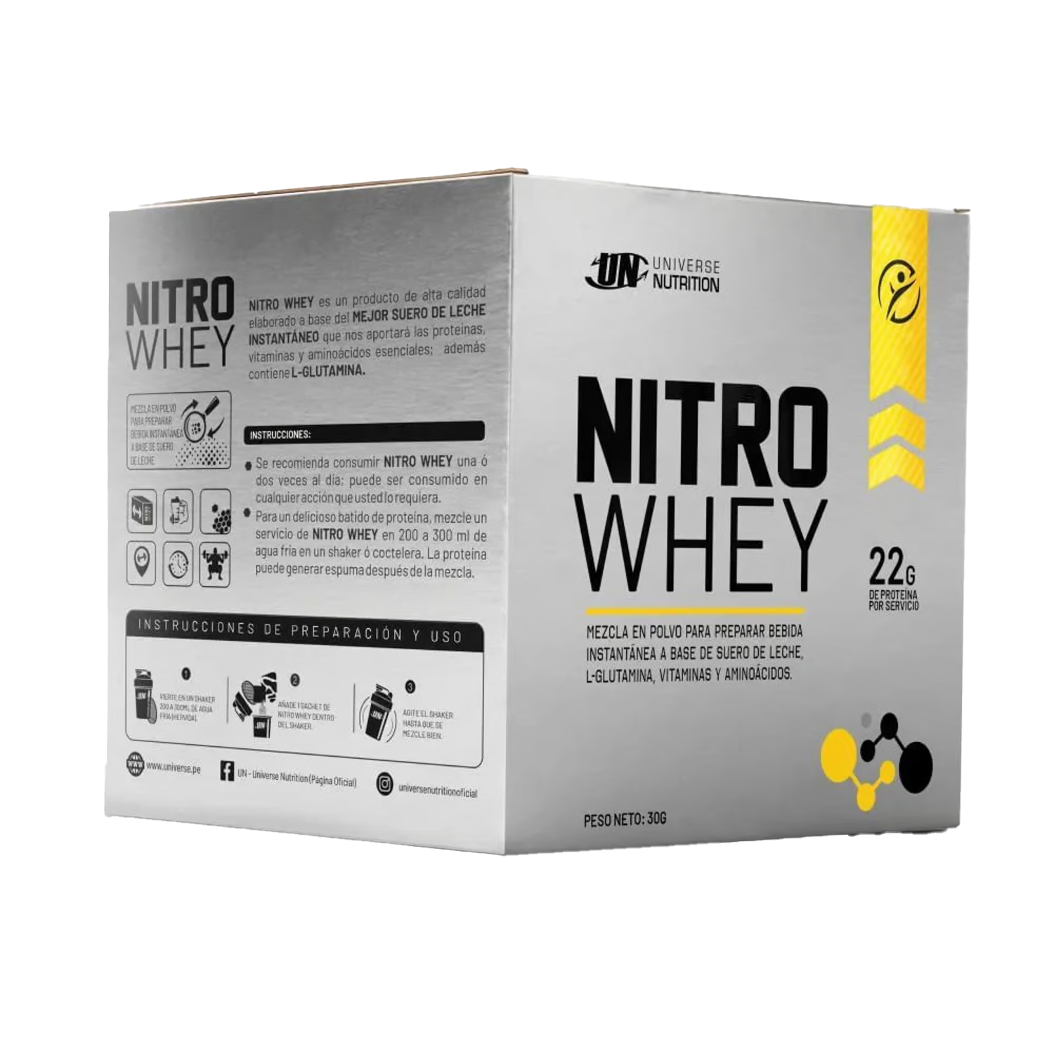 PROTEÍNA NITRO WHEY SACHET X10 UND VAINILLA - 1