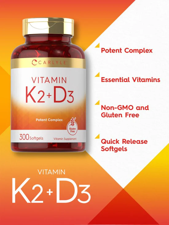 VITAMINA K2 CON D3 CARLYLE 300 CÁPSULAS BLANDAS - 3