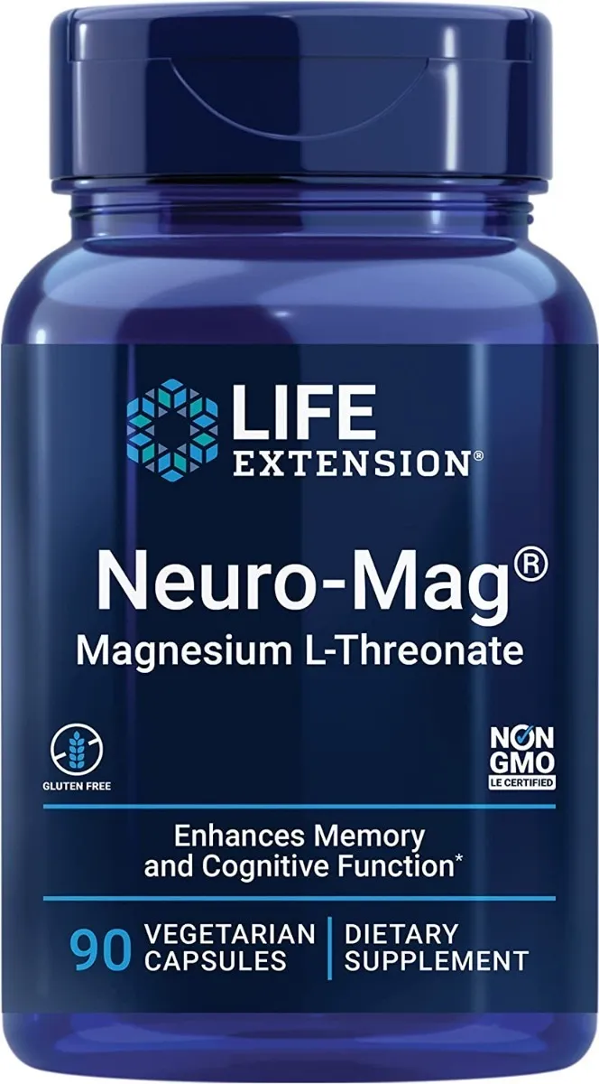 NEURO-MAG: MAGNESIO L-THREONATO EN CÁPSULAS LIFE EXTENSION SIN SABOR - 1