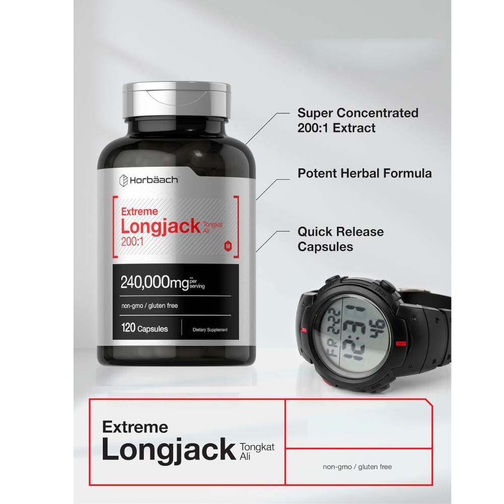 HORBAACH EXTREME TONGKAT ALI 240.000 MG CÁPSULAS SIN SABOR 120 UNIDADES - 2