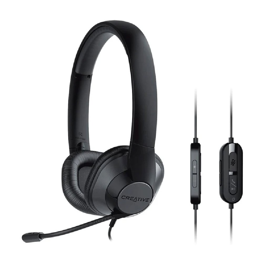 AURICULARES C/MICROFONO CREATIVE HS-230 USB NEGRO - miniatura 2