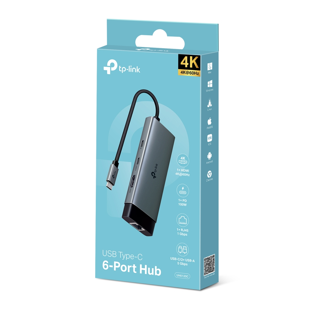HUB USB TIPO C 6 IN 1 UH6120C TP-LINK RJ45 GIGABIT - 1