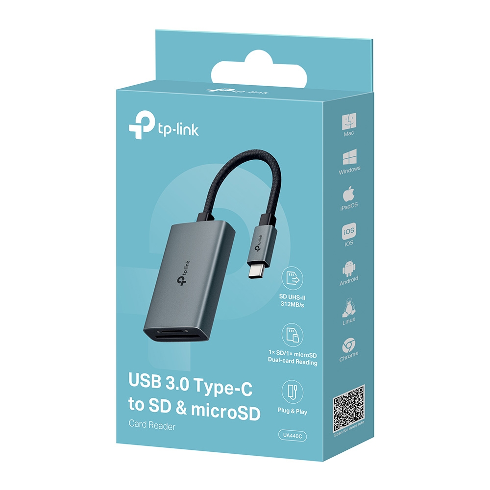 LECTOR DE TARJETAS SD Y MICROSD TIPO C UH440C TP-LINK - 1