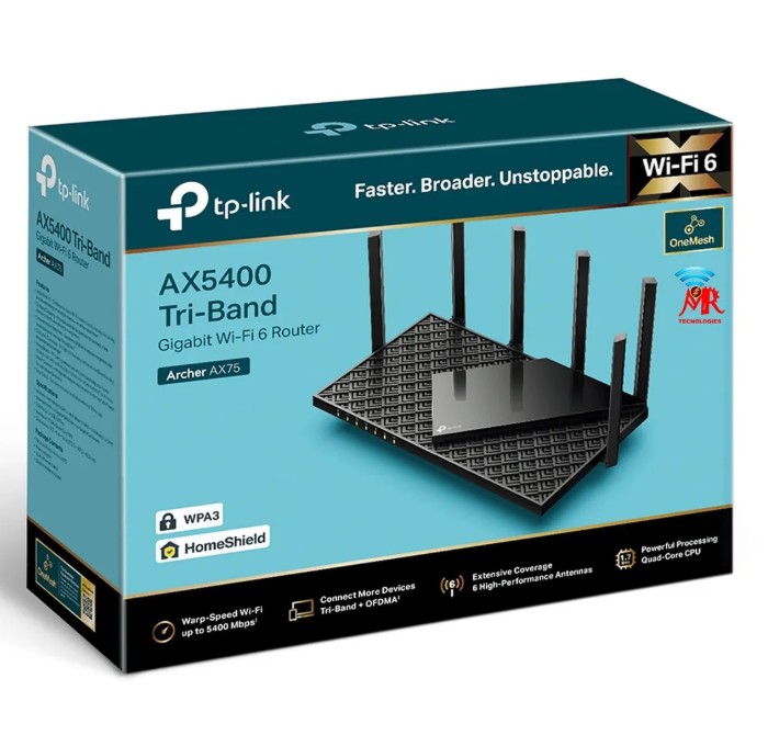 ARCHER AX75 ROUTER WI-FI 6 TRIBANDA AX5400 ONE MESH TP-LINK - 1
